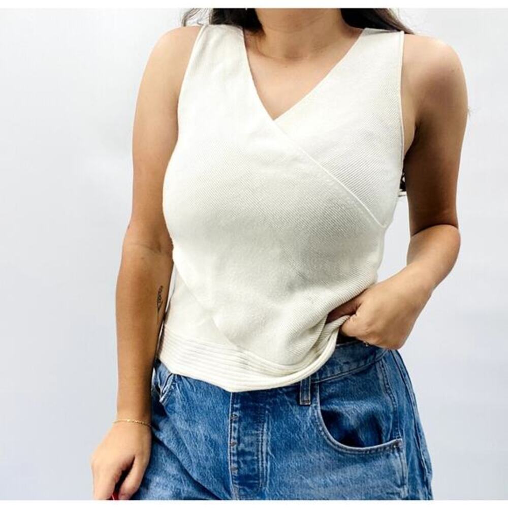Ramy brook‎ white knit crossover tank